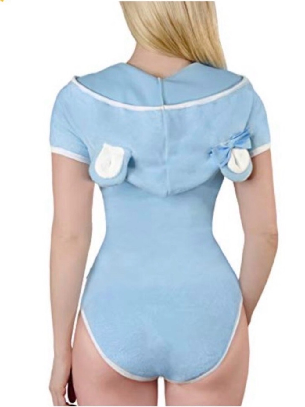 Little For Big Hooded Teddy Romper Heart Cloud Motif & Pantyhose Bootie’s Set - Picture 3 of 5